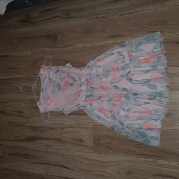 Speechless Pink and Green Floral Kids Dress - Picture 2 of 4